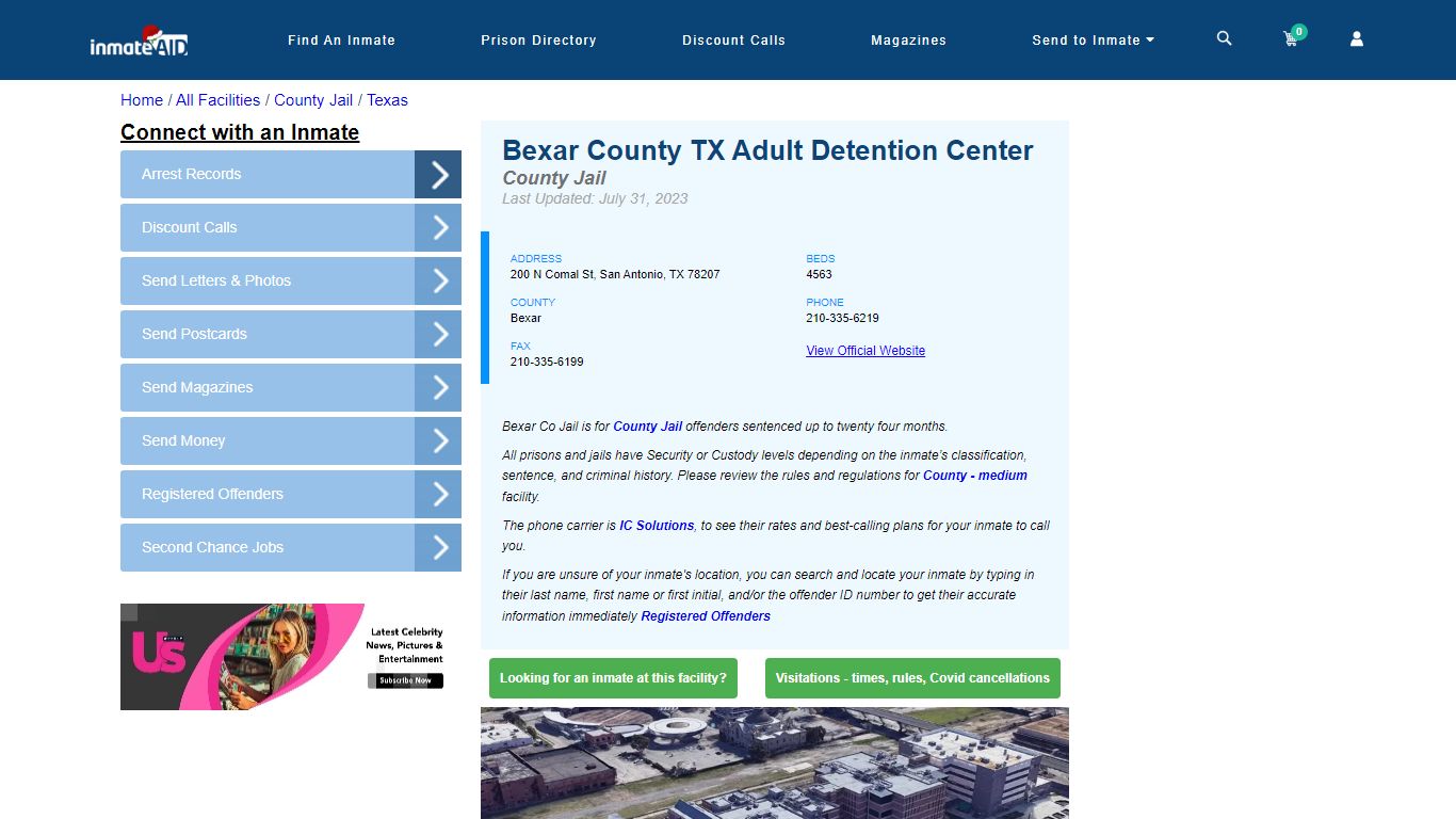 Bexar County TX Adult Detention Center - Inmate Locator - San Antonio, TX